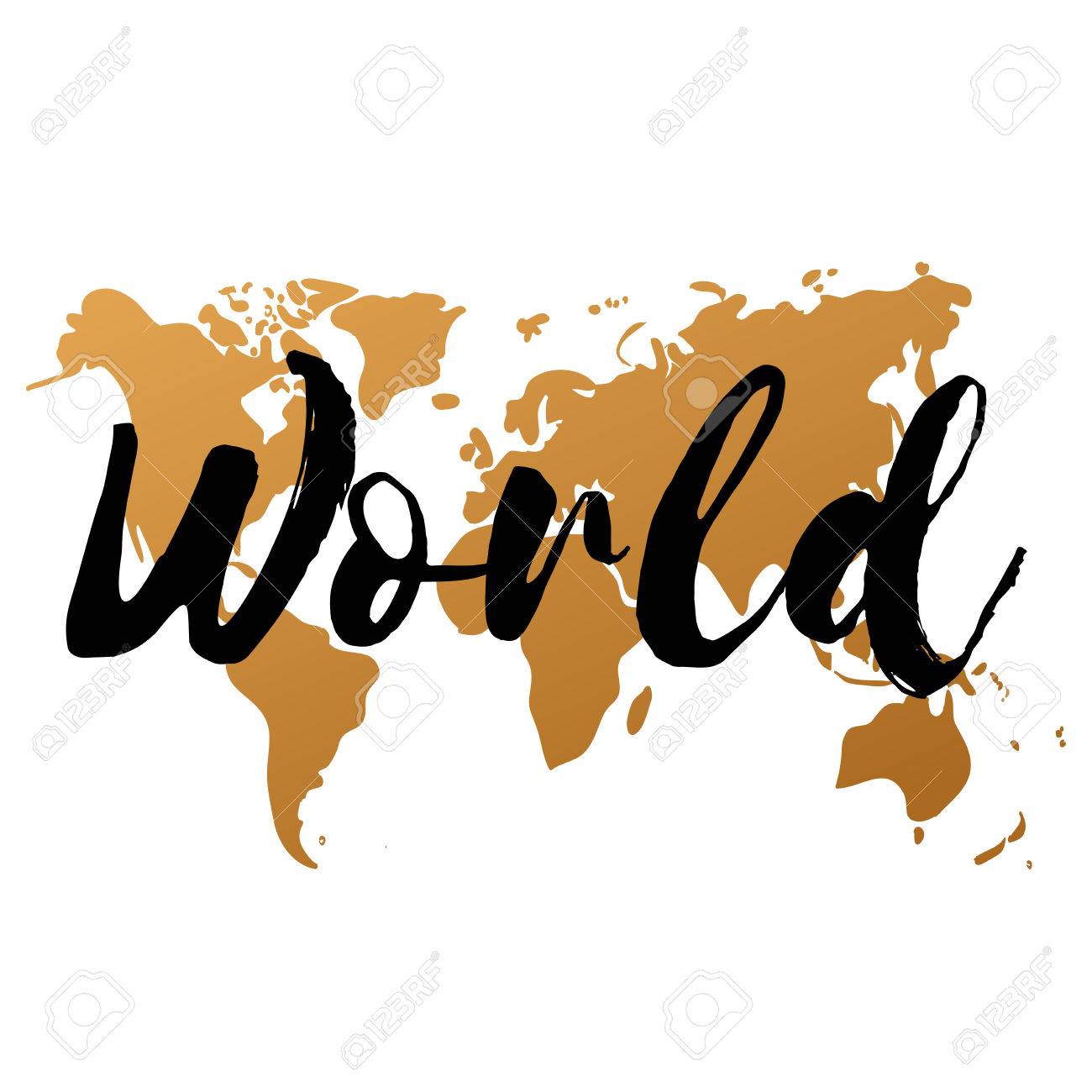 world map white background