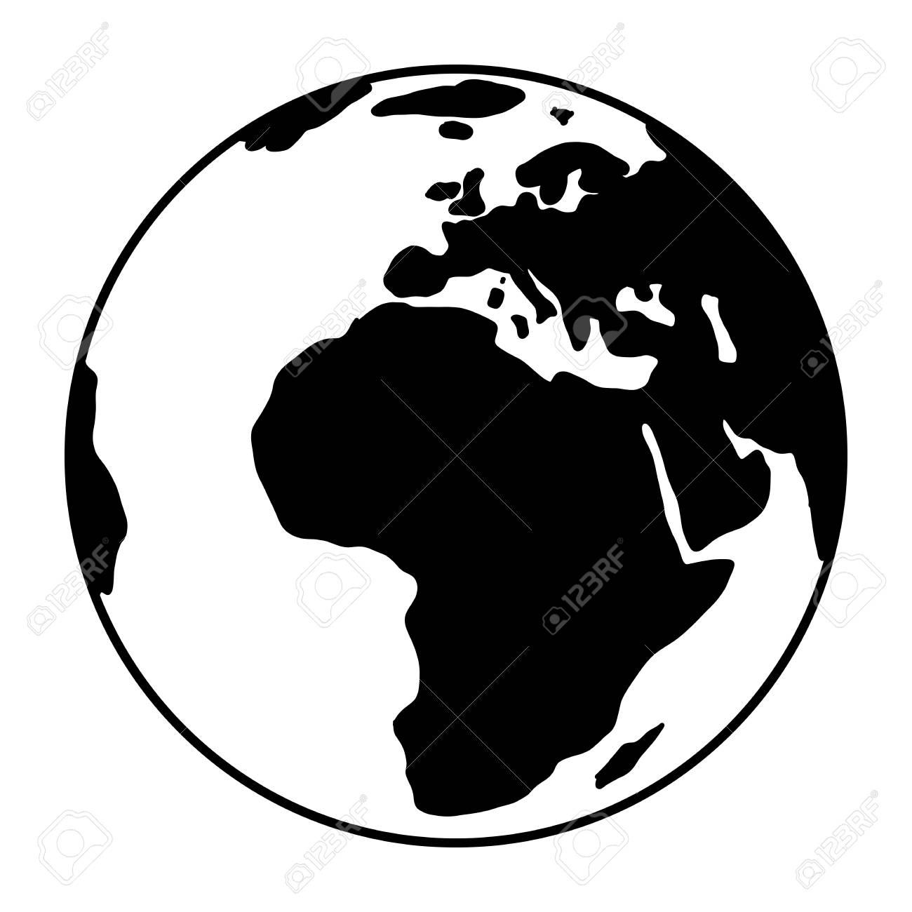 A World Globe Icon Vector Earth Logo Black Web Global Symbol