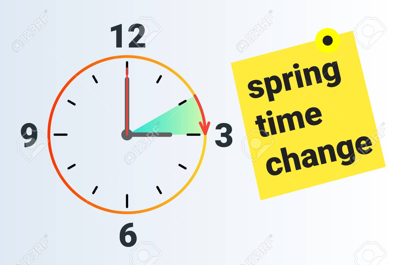 Spring forward. Clock showing daylight saving time. Summer time vector  concept. Clock time, change dst on watch illustration Stock Vector Image &  Art - Alamy