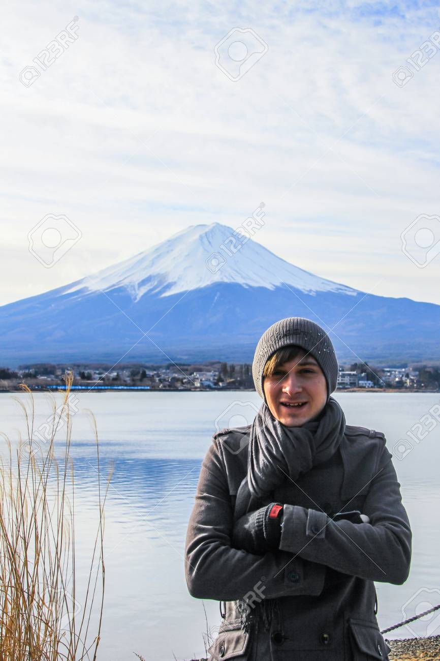 2013 01 03 Fuji City Japan A Young Man On A Background Of Stock Photo Picture And Royalty Free Image Image 126229752