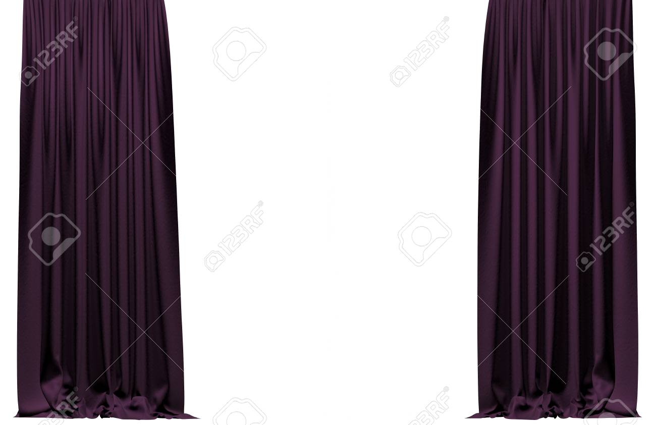 Rideau Violet Foncé Isolé Sur Fond Blanc. Inclure Un Chemin De ... Rideau Violet Foncé Isolé Sur Fond Blanc. Inclure Un Chemin De ...