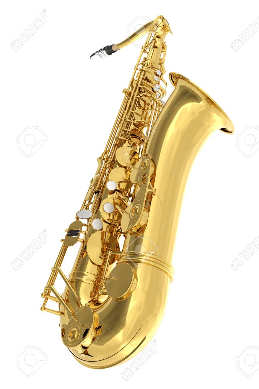 Tenor saxophone. Isolated on white background. Include clipping path. 3d render - 78908959 Tenor saxophone. Isolated on white background. Include clipping path. 3d render - 78908959