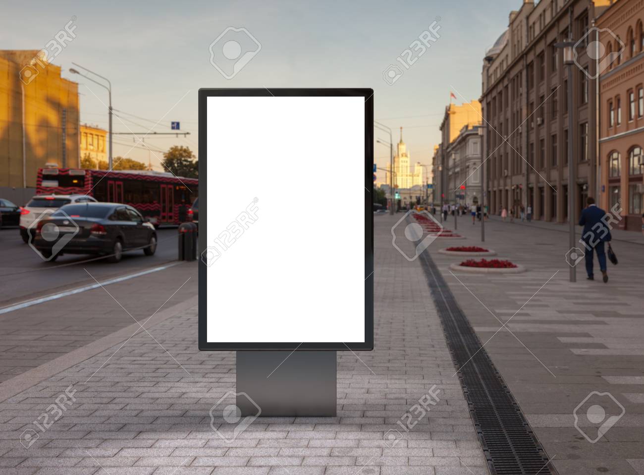Download Blank Street Billboard Lightbox Mockup At Evening 3d Illustration Stock Photo Picture And Royalty Free Image Image 85951592