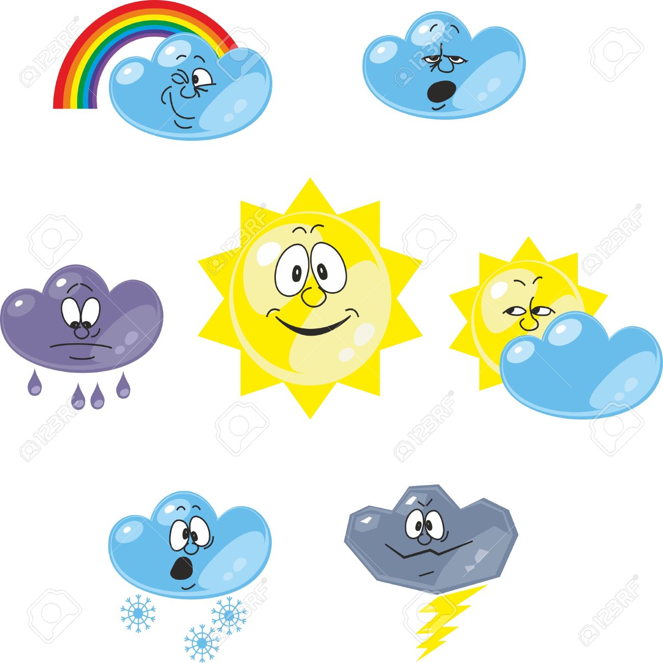 vector weather cartoon set 001 royalty free cliparts vectors and
