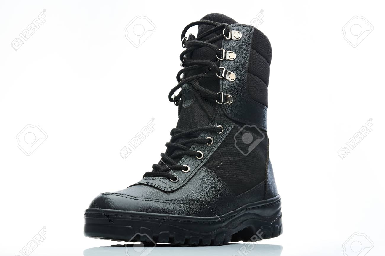 tall black combat boots