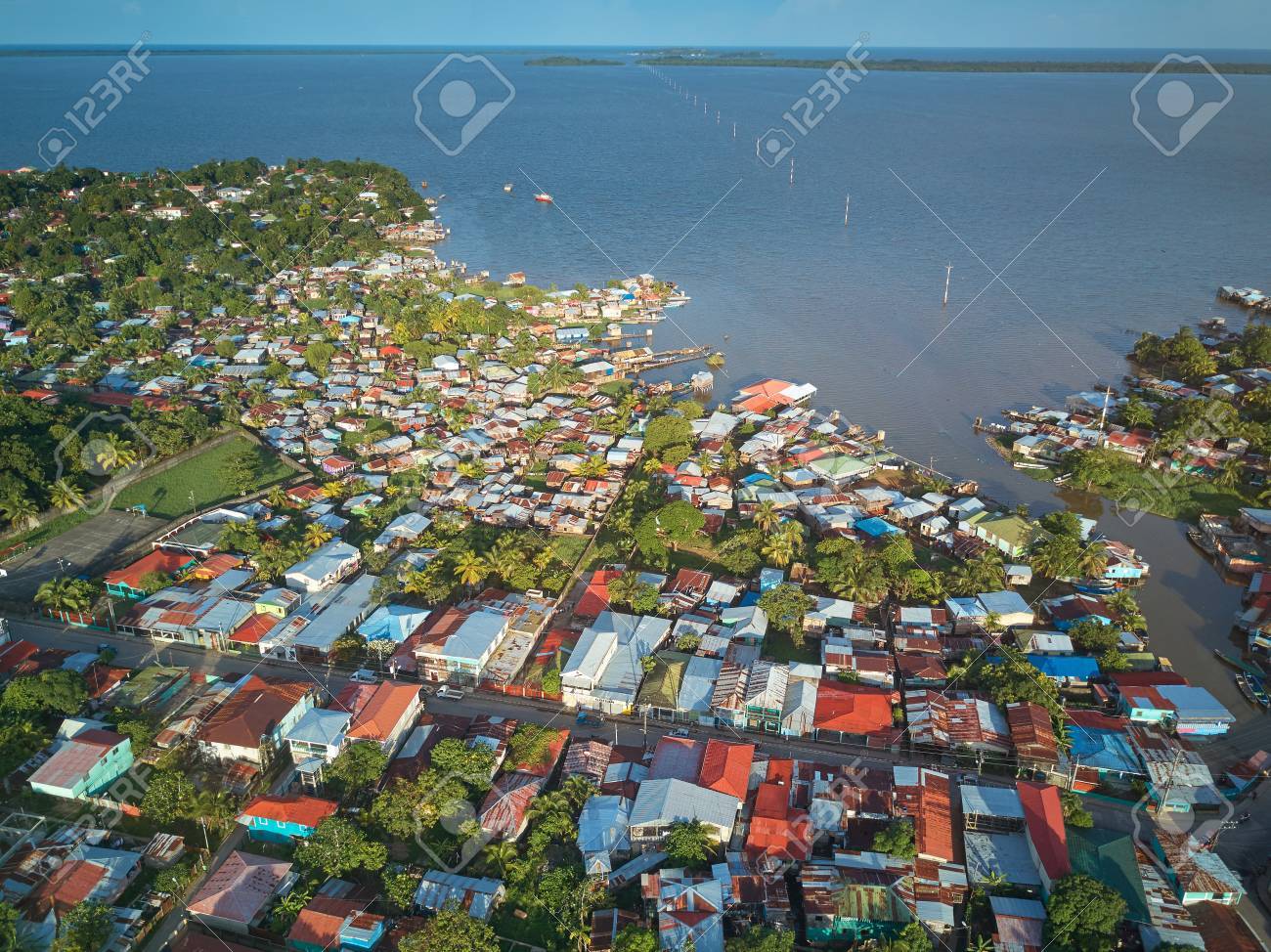 Port In Bluefields Nicaragua Aerial Drone View Stock Photo ...