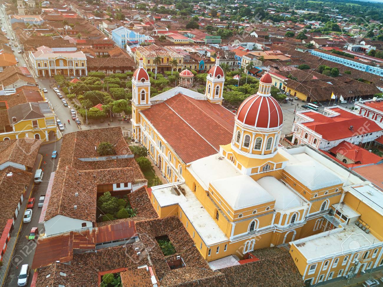Streets in Granada city Nicaragua aerial drone view - 87589974 Streets in Granada city Nicaragua aerial drone view - 87589974