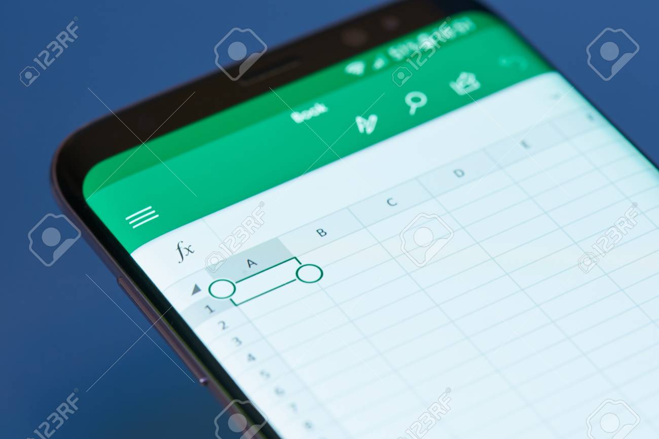 New york, USA - February 13, 2018: Excel moblie menu application menu on smartphone screen close-up. Using Excel apps moblie menu - 101834469 New york, USA - February 13, 2018: Excel moblie menu application menu on smartphone screen close-up. Using Excel apps moblie menu - 101834469