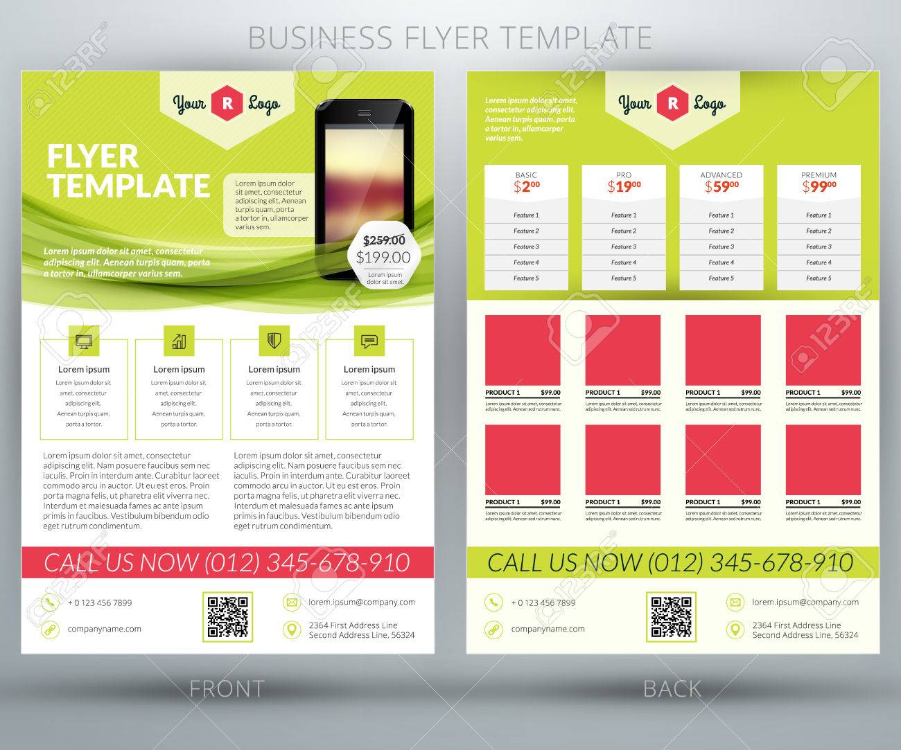 vector business flyer template for mobile application or online flyer template online