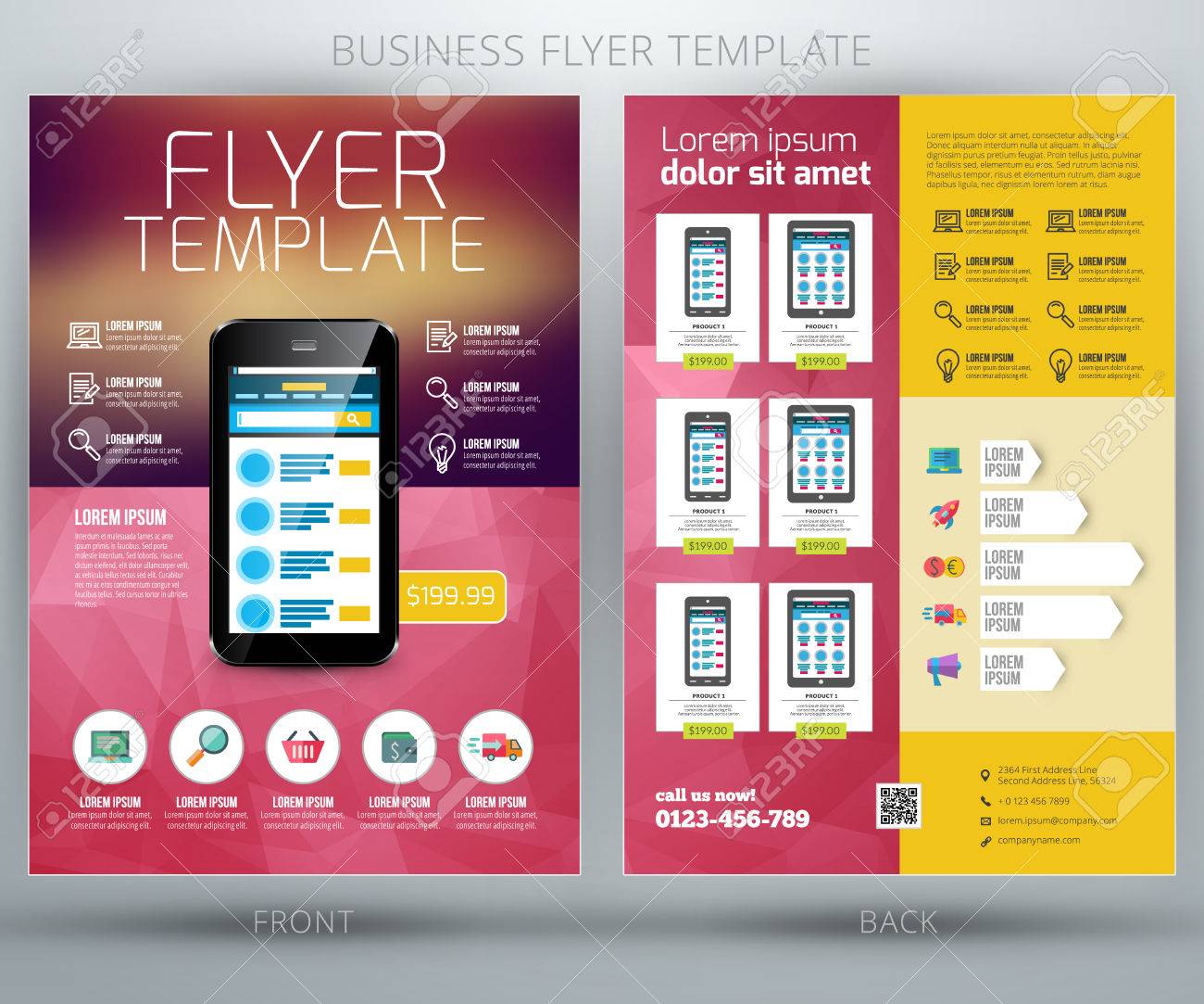 vector business flyer template for online shop royalty free