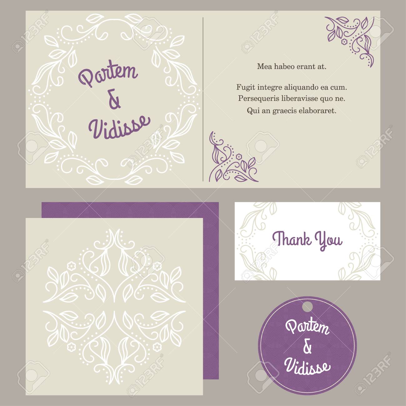 vector design template of wedding invitation with envelope royalty