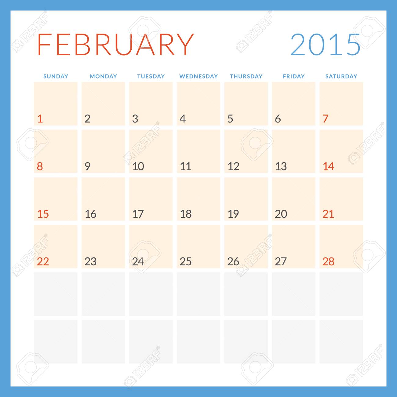 カレンダー 15年ベクトル フラット デザイン テンプレートです 2 月 開始曜日は日曜日 のイラスト素材 ベクタ Image カレンダー 15年ベクトル フラット デザイン テンプレートです 2 月 開始曜日は日曜日 のイラスト素材 ベクタ Image