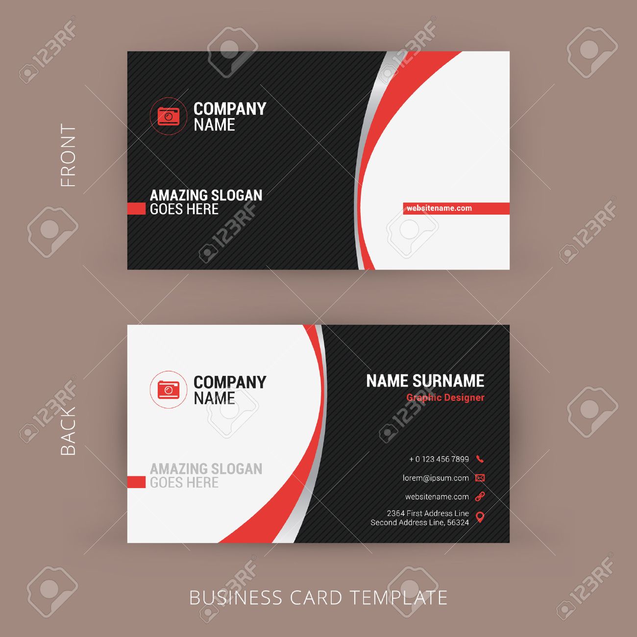 creative and clean business card template black and red colors colors business cards
