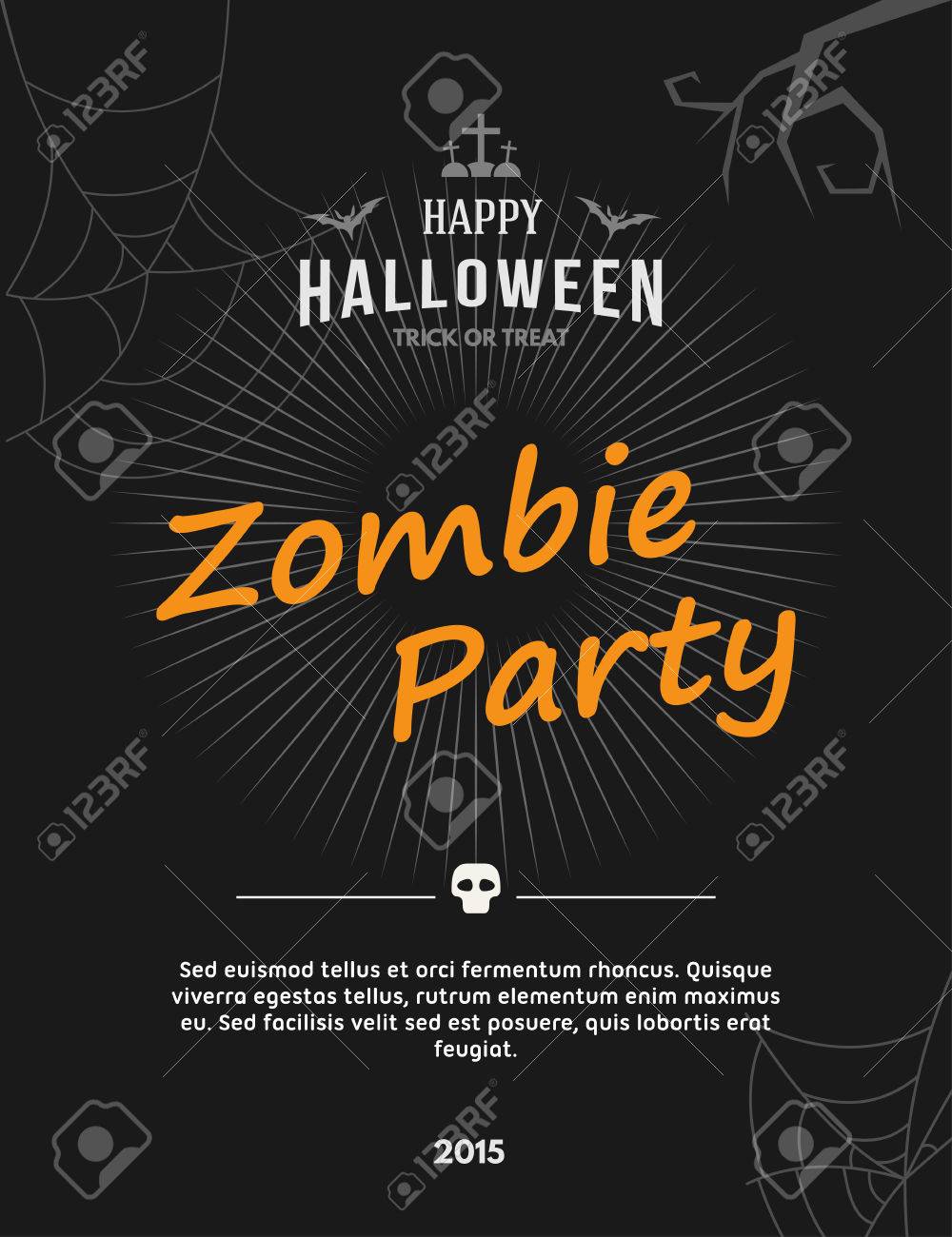 zombie party flyer or poster vector template royalty free cliparts zombie flyer