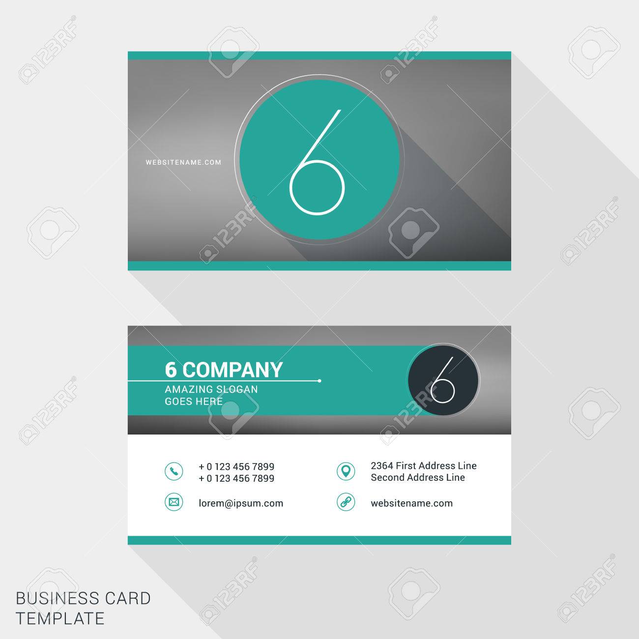 creative and clean business card or name badge template number