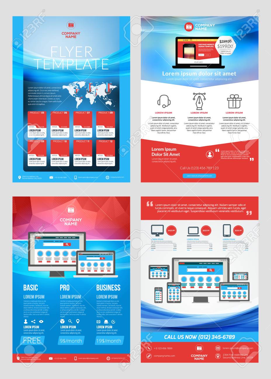 set of business flyer