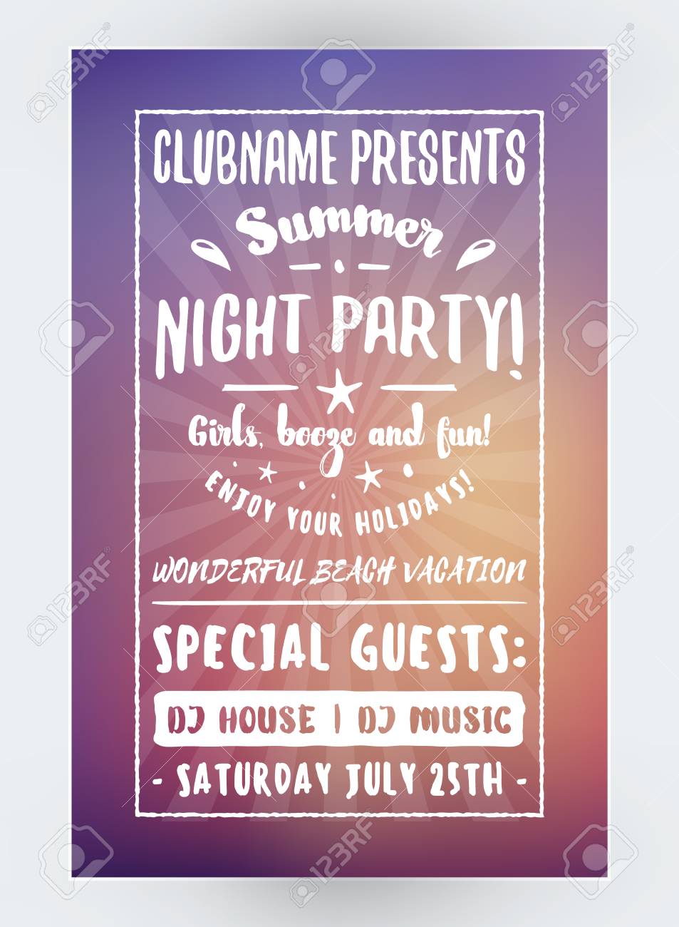 summer beach party flyer or poster night club event summer flyer examples for events