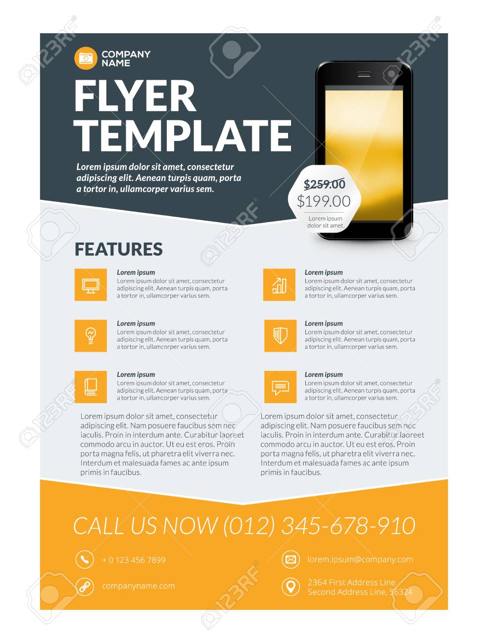vector business flyer design template for mobile application