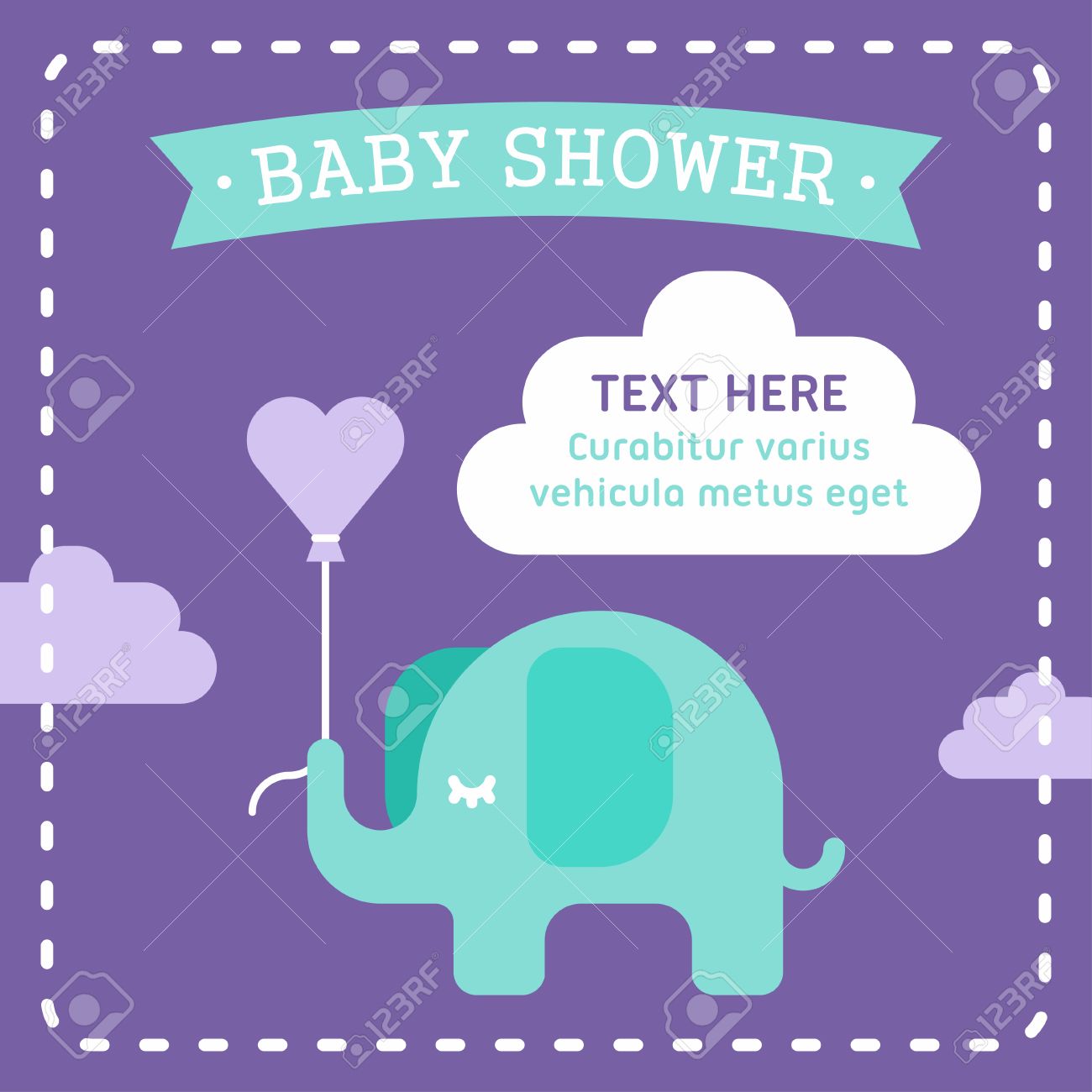 Elephant shaped best sale baby shower invitations