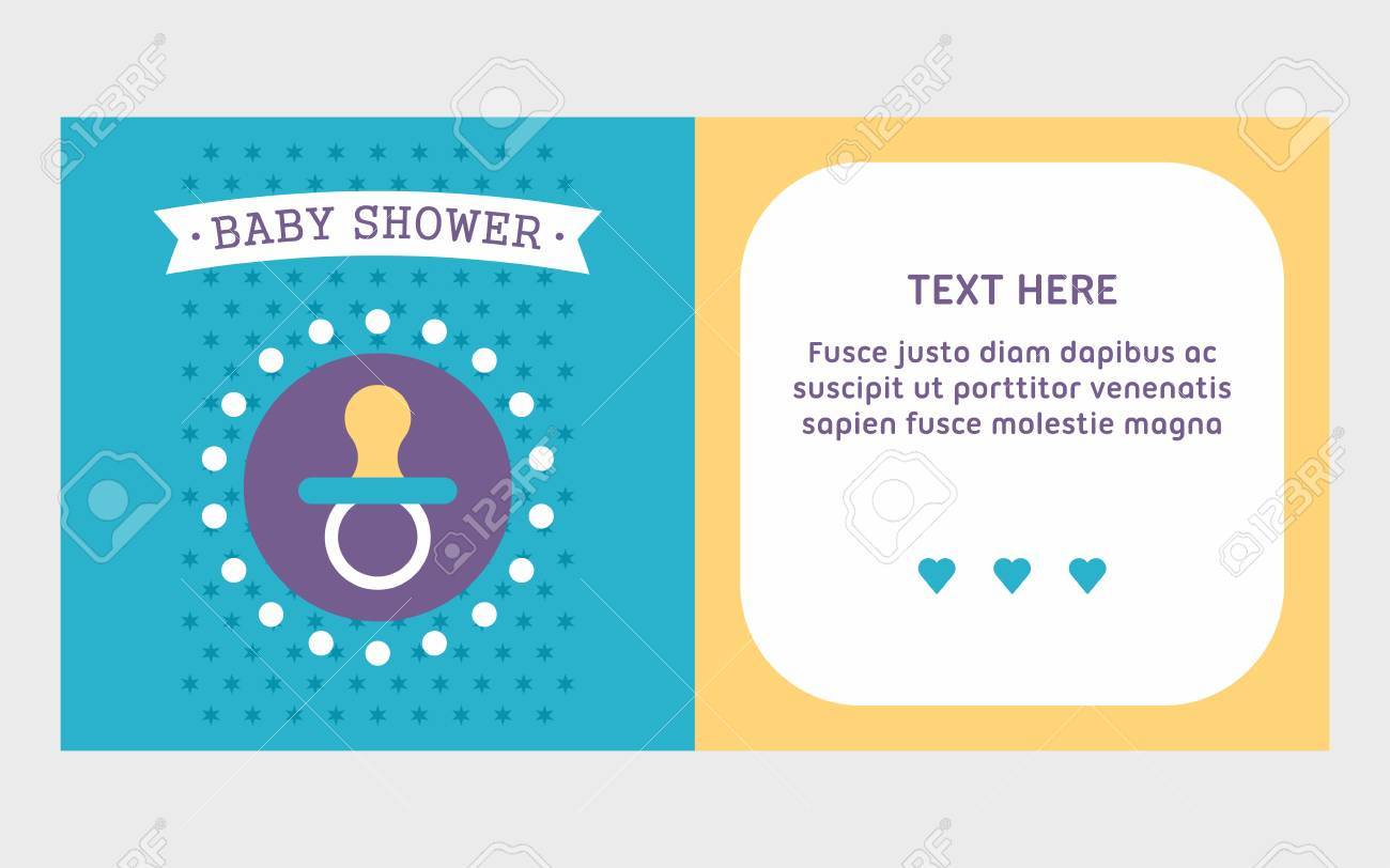 two side baby shower invitation template with baby pacifier