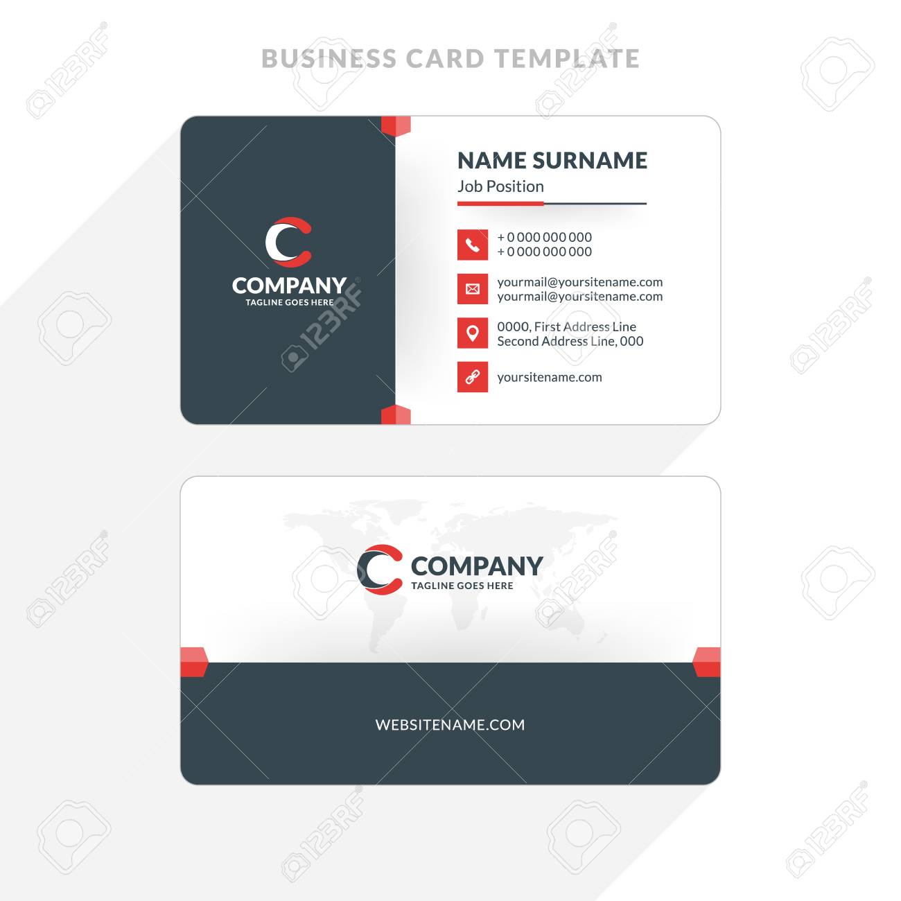 double sided business card template