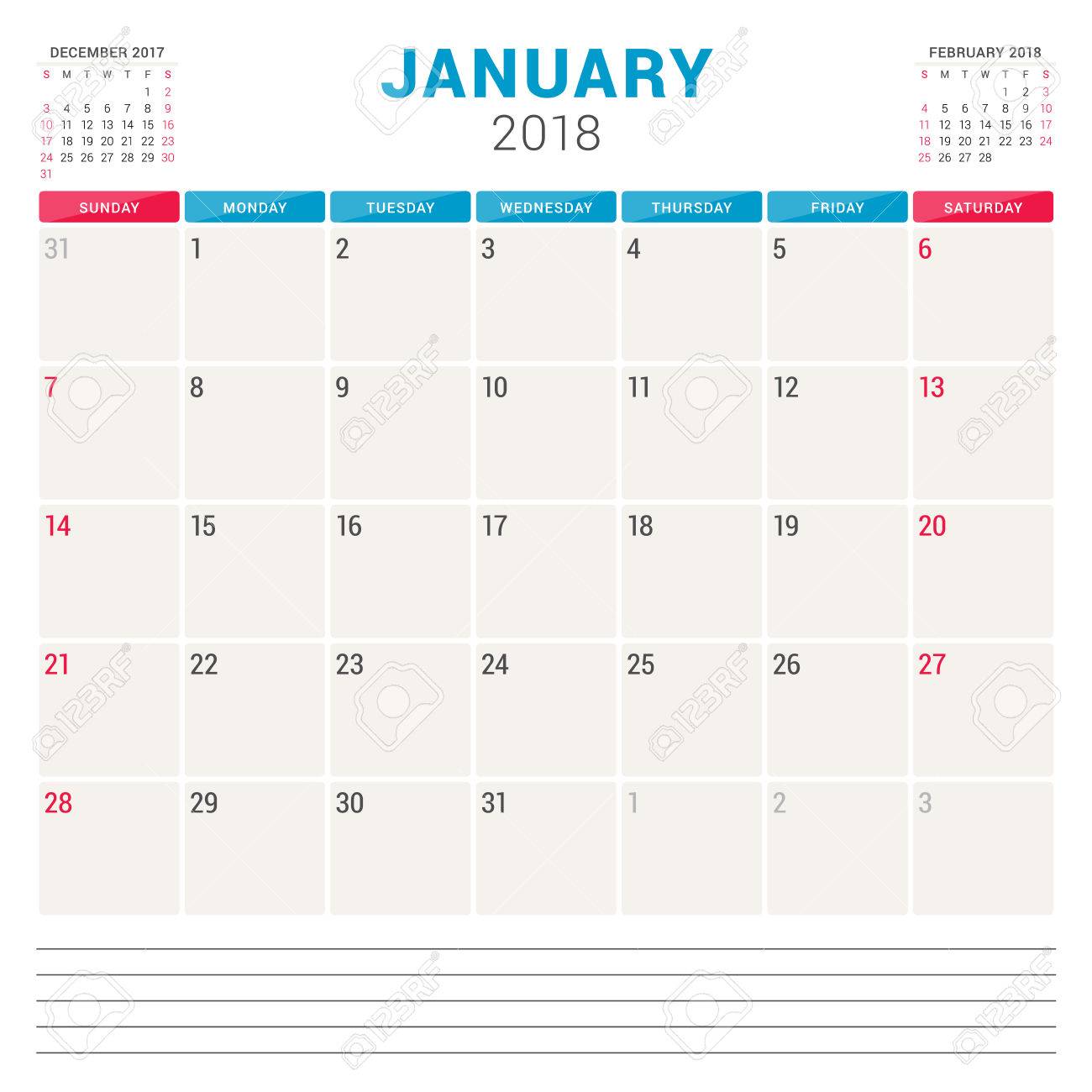 january 2018 template