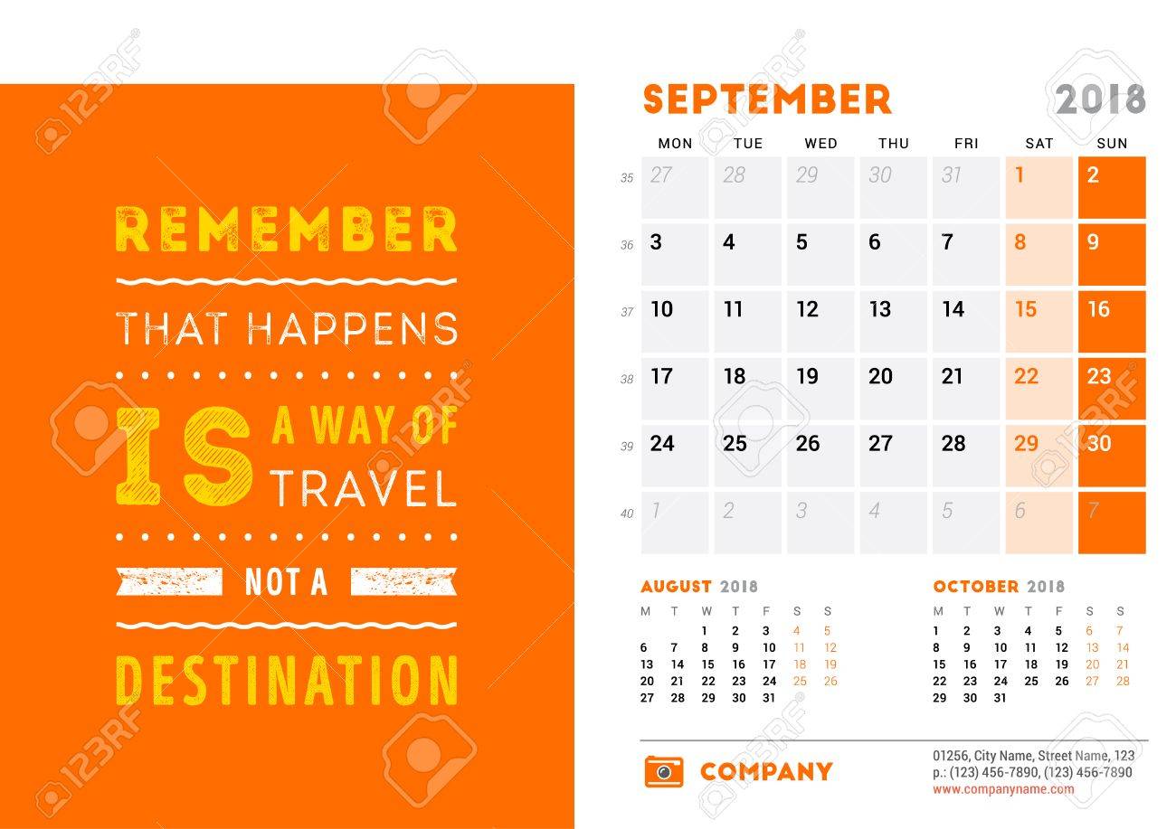 calendar template for 2018 year september design template with 3 months calendar template
