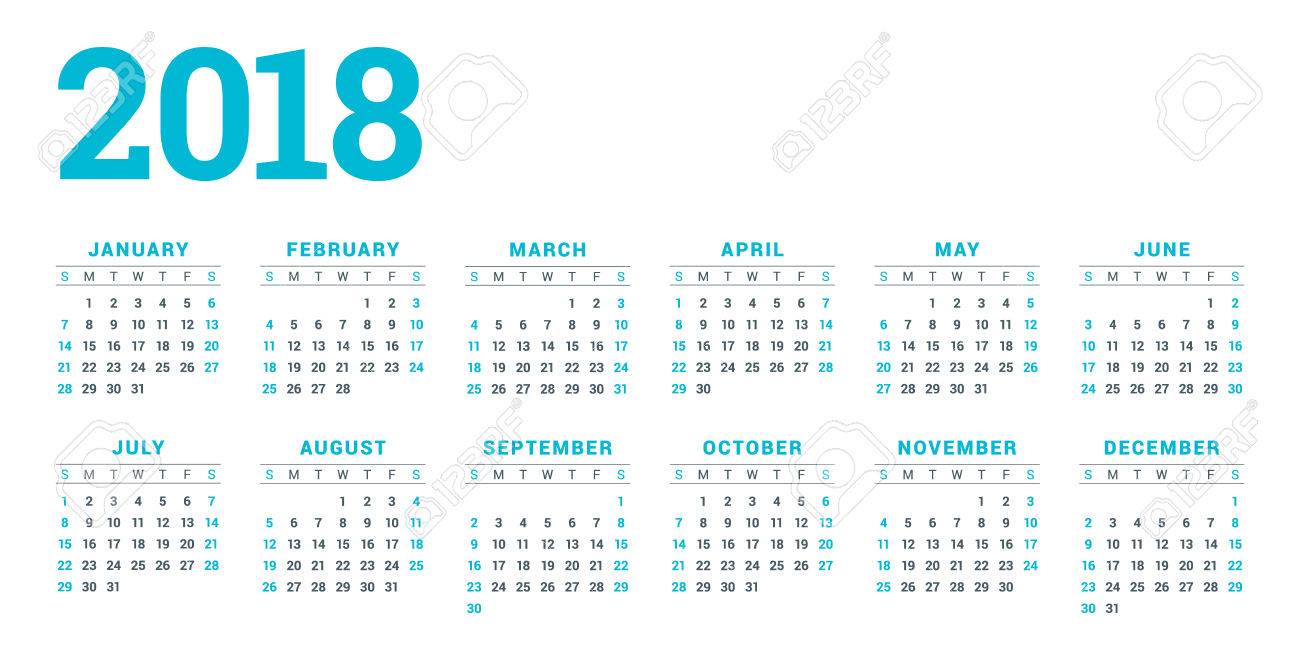 simple 2018 calendar