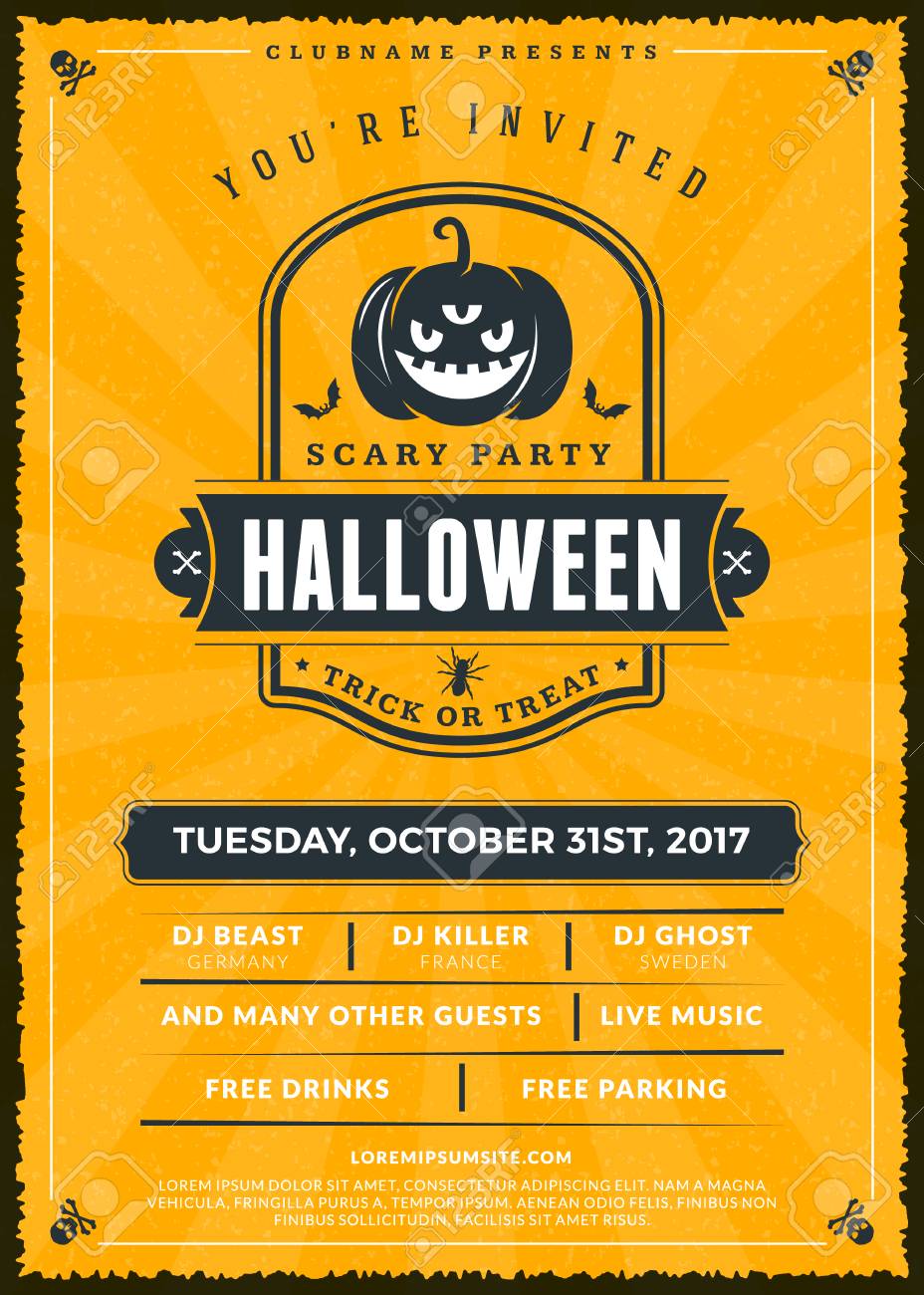 halloween celebrations vintage label on the textured background halloween label template