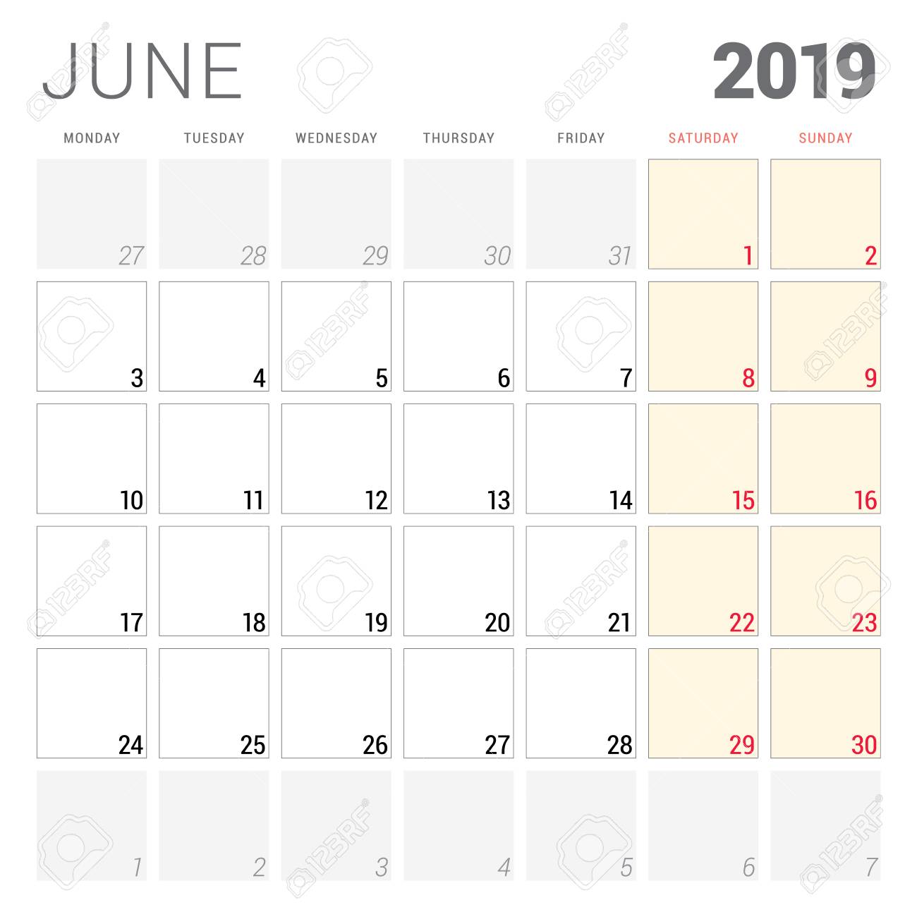 calendar planner for june 2019 week starts on monday printable june 2019 weekly calendar