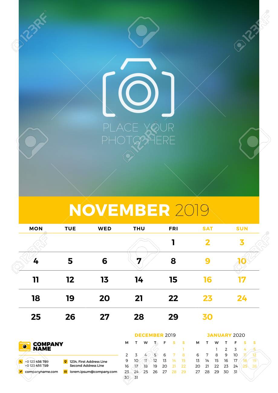 wall calendar planner template for 2019 year 3 months on the wall calendar template