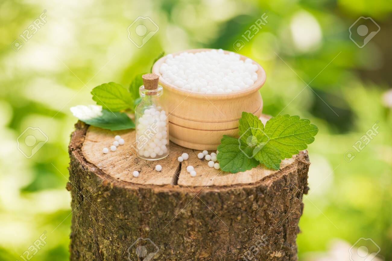 Greeb Natural Eco Medicine Treatment Of Homeopathy Globules On Stock Photo Picture And Royalty Free Image Image