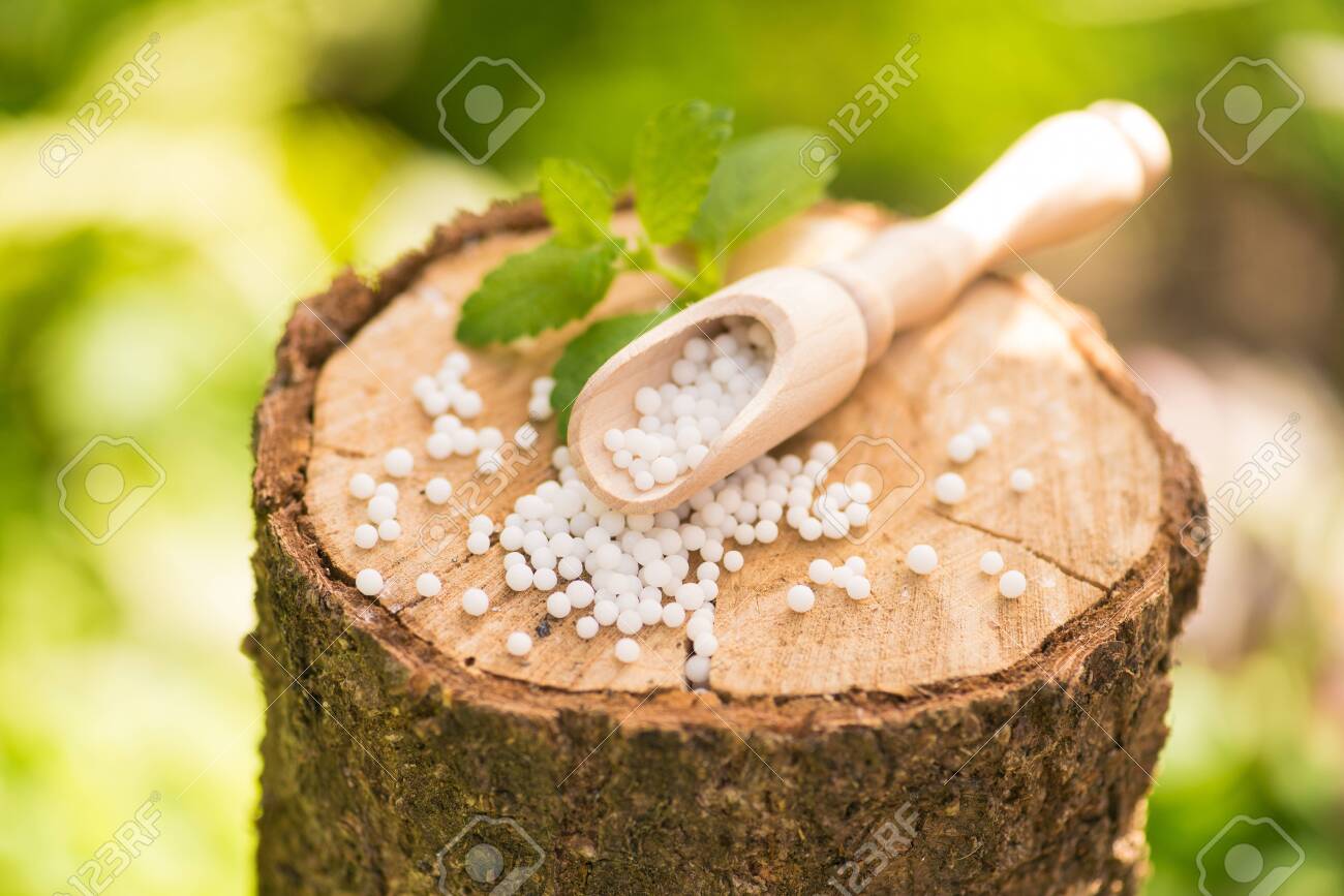Greeb Natural Eco Medicine Treatment Of Homeopathy Globules On Stock Photo Picture And Royalty Free Image Image