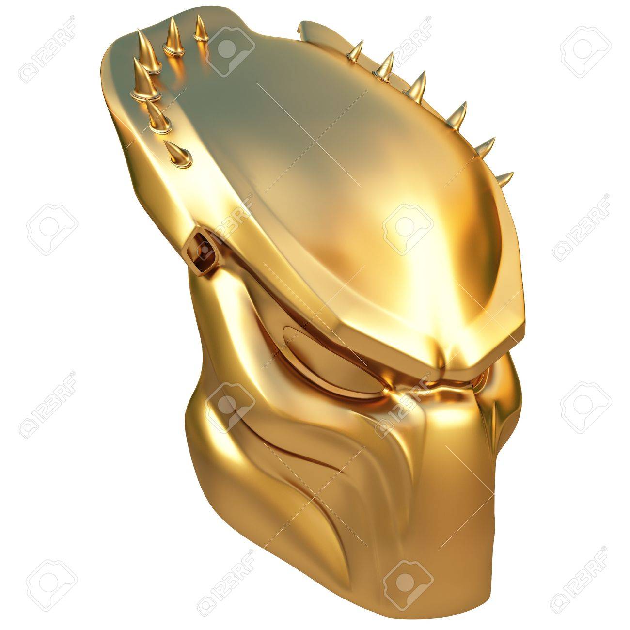 Golden Mask Predator. Isolated On White. Stock Photo, Picture and Royalty  Free Image. Image 7999432., image size:1300x1300