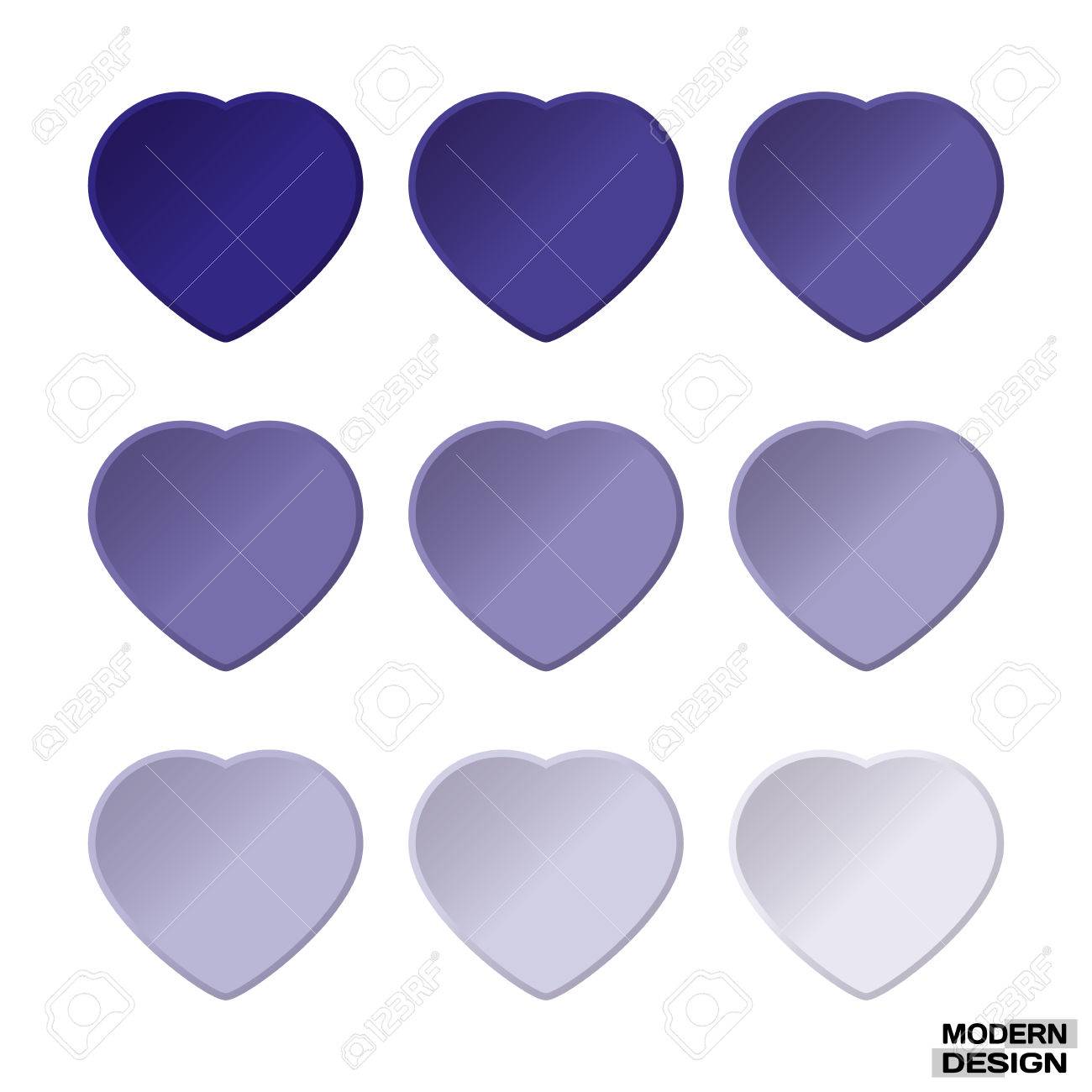 Définir Les Couleurs Bleu Graduation Coeurs Palette De Coeurs De