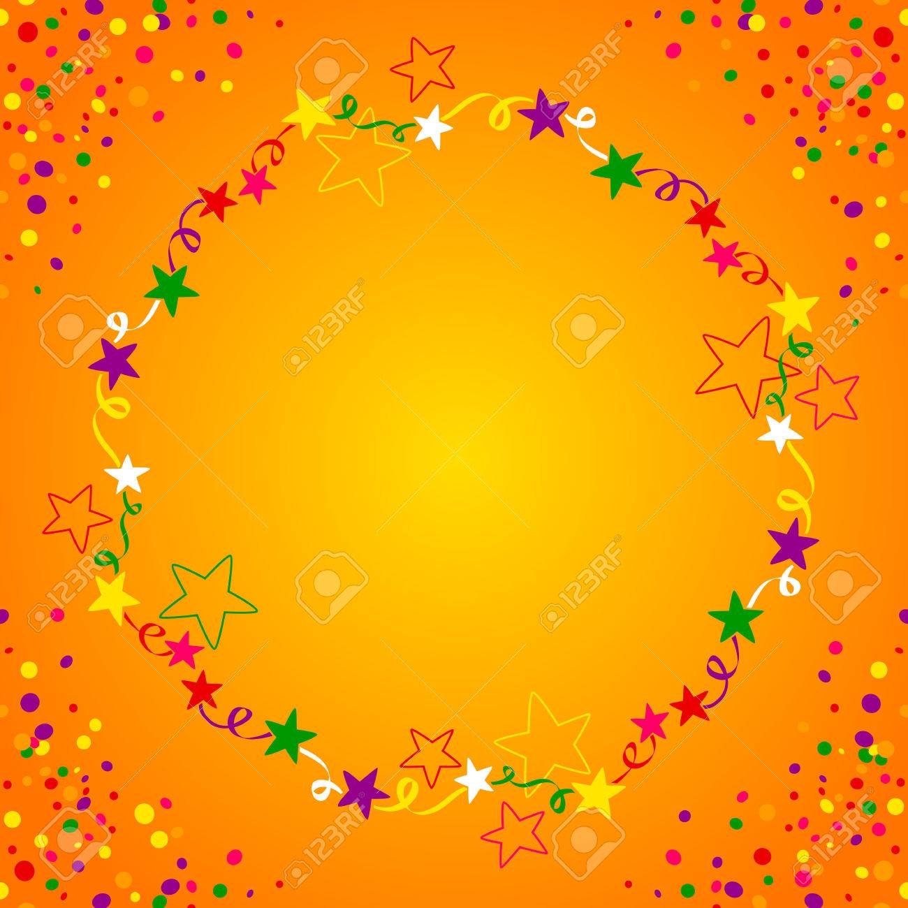 Colorful Star Circle With Space In The Middle For Text Background