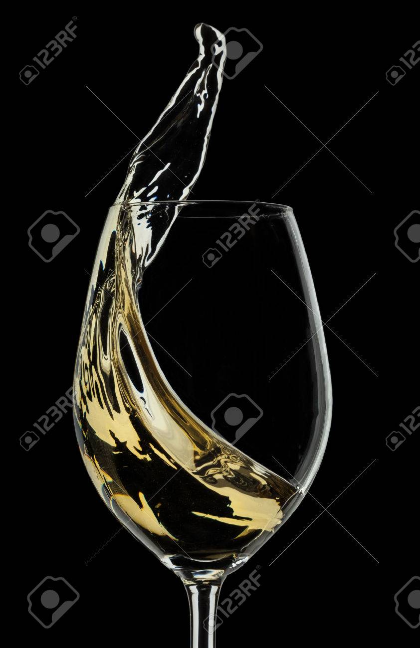 White wine splash on black background - 26280118 White wine splash on black background - 26280118