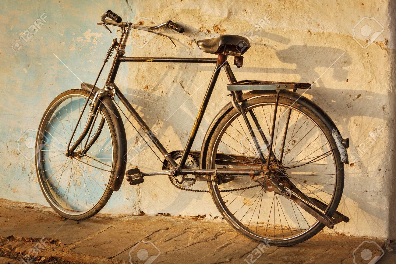 Old Indian Bicycle In The Street Of India Stock Photo, Picture And Royalty  Free Image. Image 29847614.