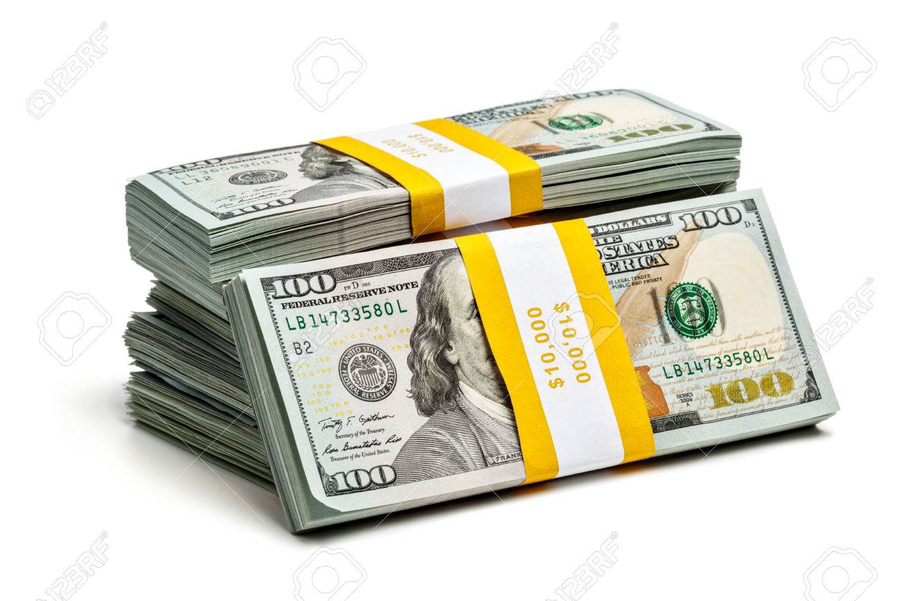 creative business finance making money concept stack of bundles