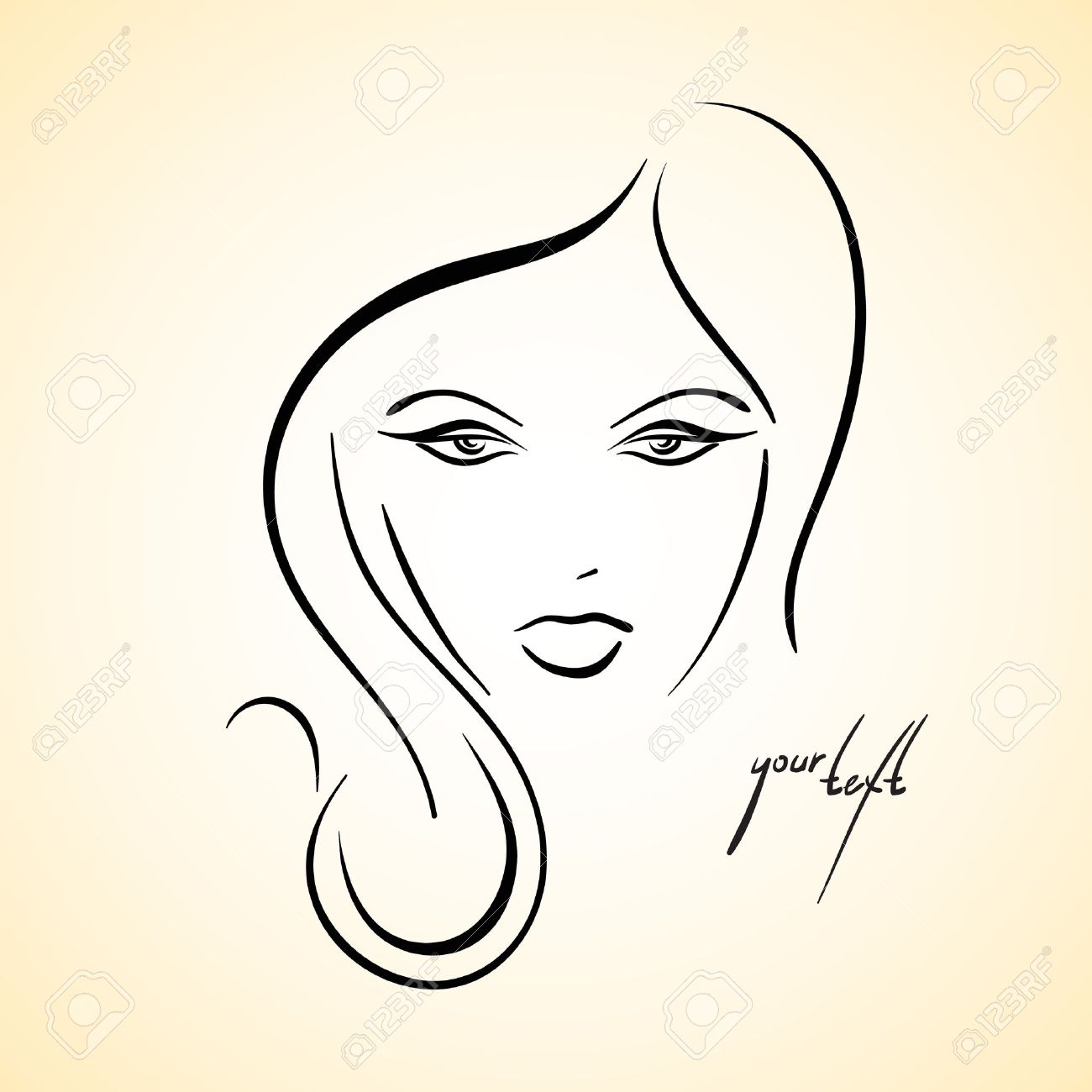 Stylish drawn girl sketch stock vector 13554723