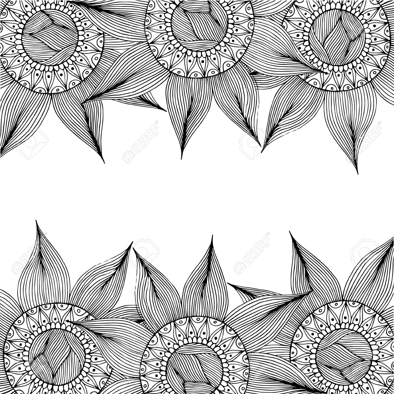 Scarica Gratis Images Dessines A La Main Avec Fond D Encre Carte Avec Fleurs Abstraites actualisé salutations