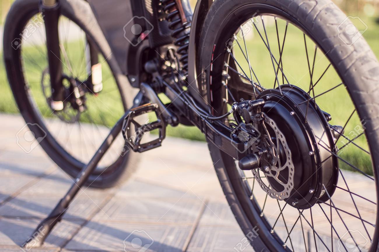 Electric Bike Motor >> Electric Bike Motor Wheel Close Up With Pedal And Rear Shock Electric Bike Motor >> Electric Bike Motor Wheel Close Up With Pedal And Rear Shock