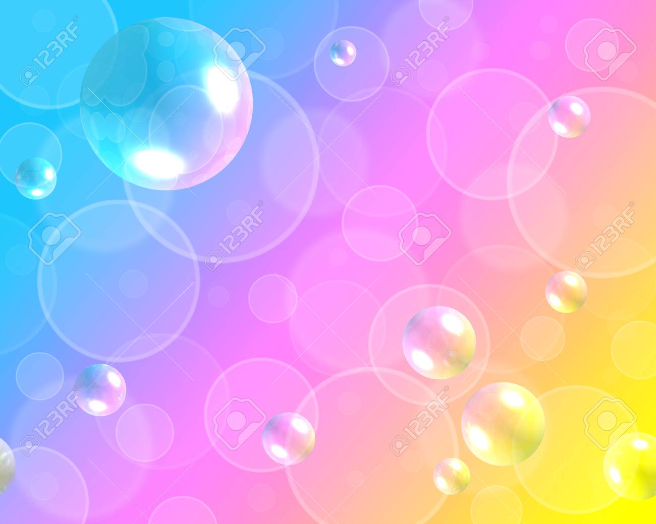 Abstract Colorful Background With Bokeh And 3d Air Bubbles Pattern Stock  Photo, Picture And Royalty Free Image. Image 70178785.