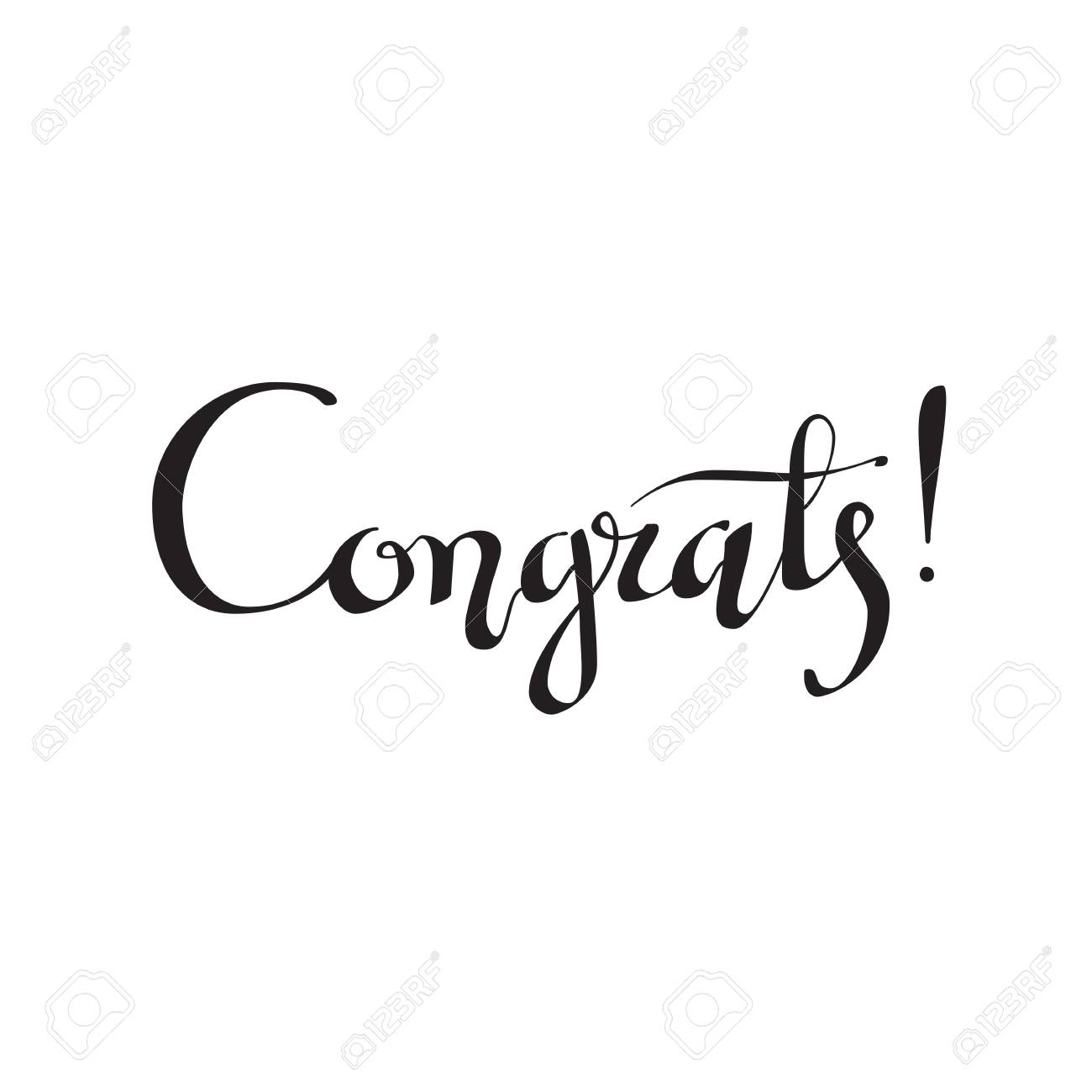 Congrats Hand Written Lettering For Congratulations Card Greeting Card Invitation Poster And Print Modern Brush Calligraphy Isolated On Background Stock Photo Picture And Royalty Free Image Image 91798598