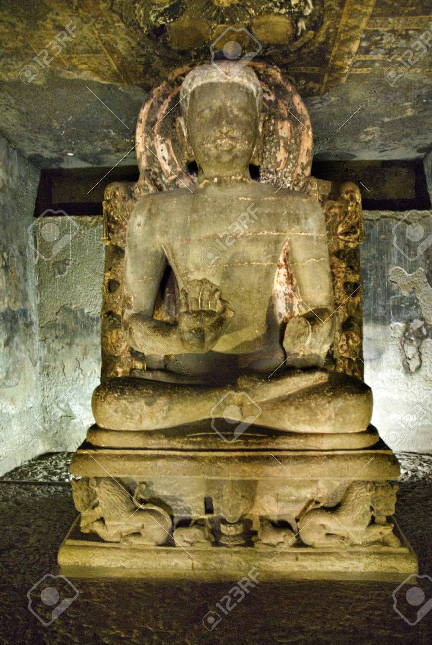 seating statue of bhagwan buddha cave no 5 ajanta aurangabad