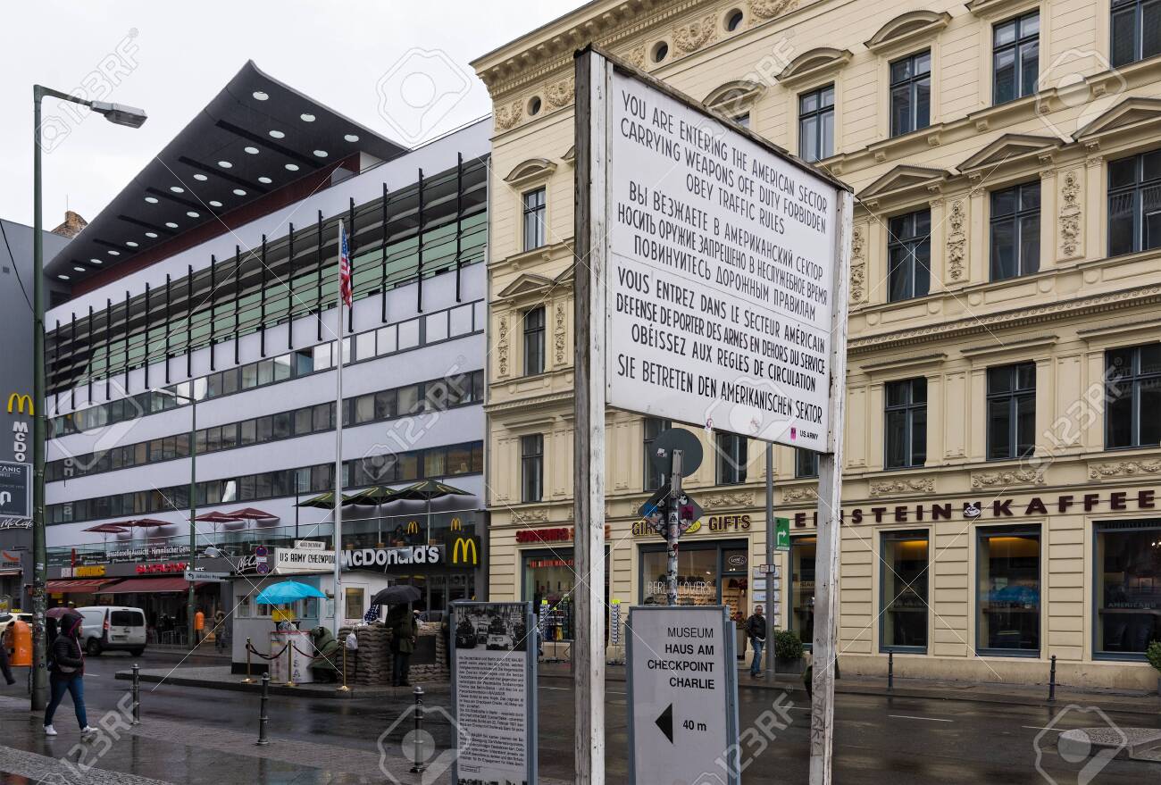 View Of The Famous Checkpoint Charlie On April 15 2017 In Berlin