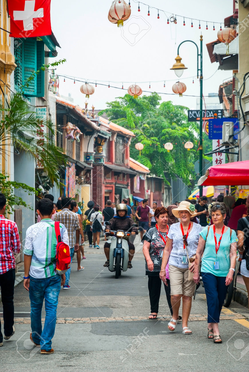George Town Malaysia October 24 View On Crowded City Street Of George Town Penang Malaysia October 2015 Stock Photo Picture And Royalty Free Image Image 57541511