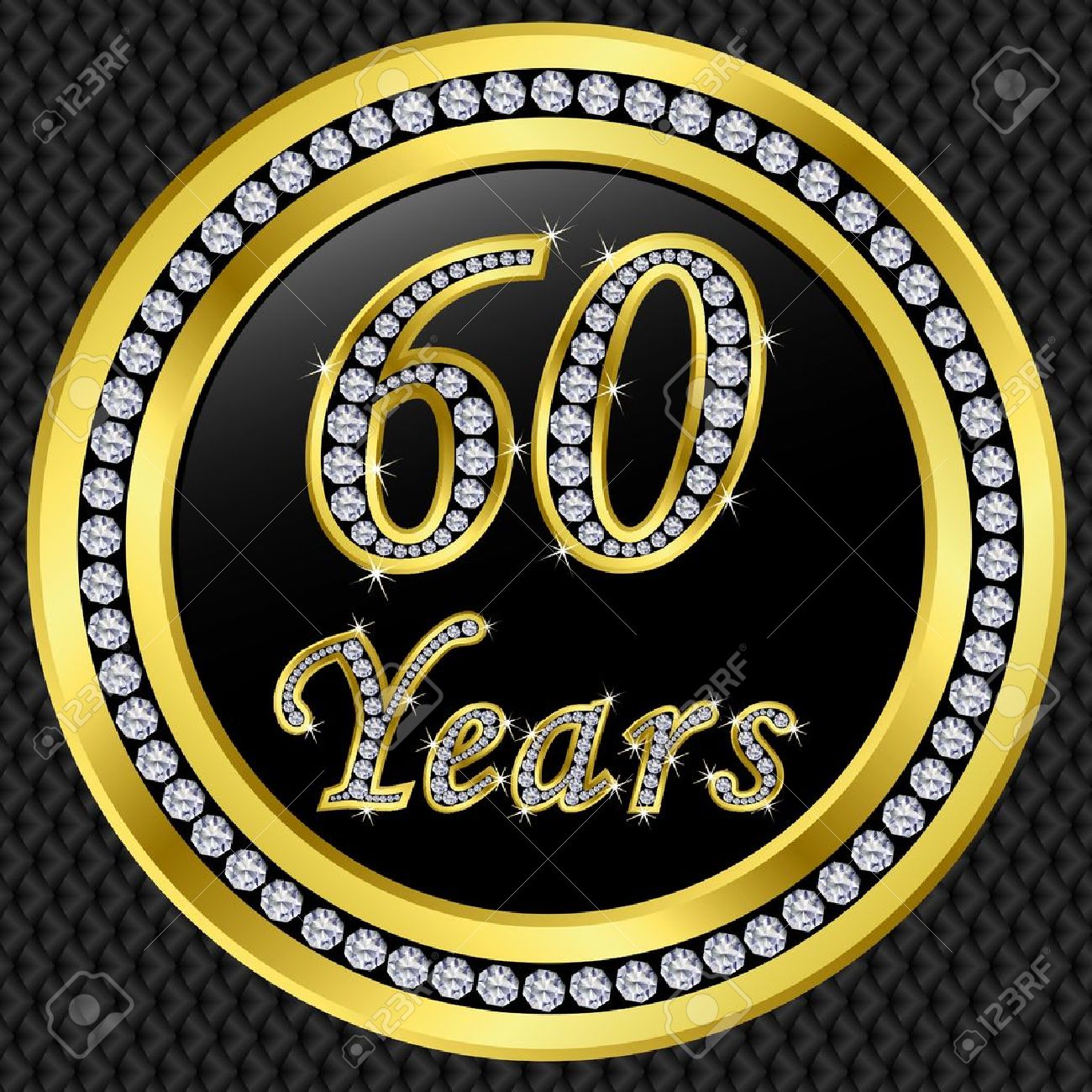 60 Años De Aniversario De Oro Icono De Feliz Cumpleaños Con Diamantes Ilustración Vectorial Ilustraciones Vectoriales Clip Art Vectorizado Libre De Derechos Image 11860296
