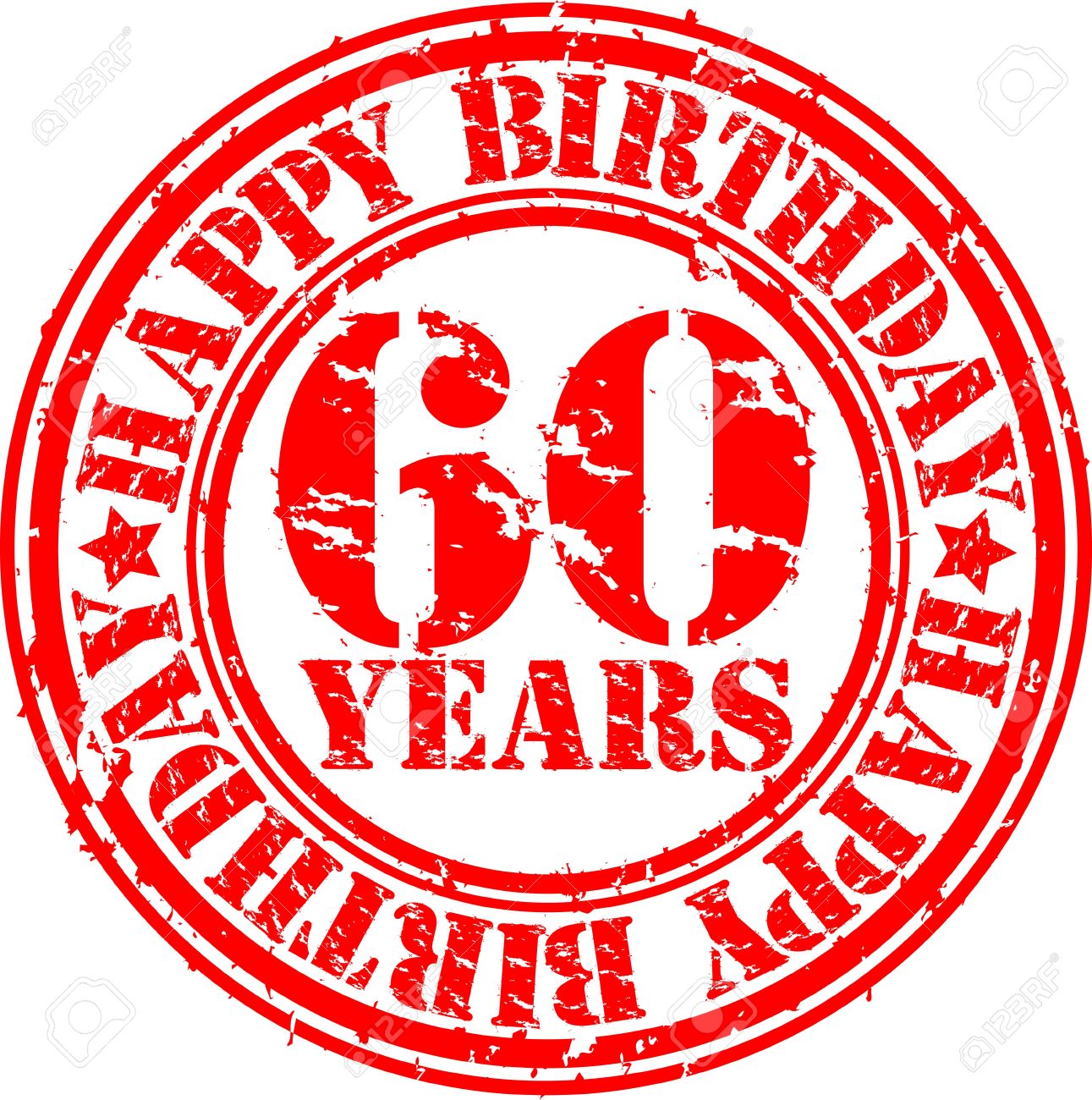 Grunge 60 years happy birthday rubber stamp, vector illustration Stock Vector - 13610835