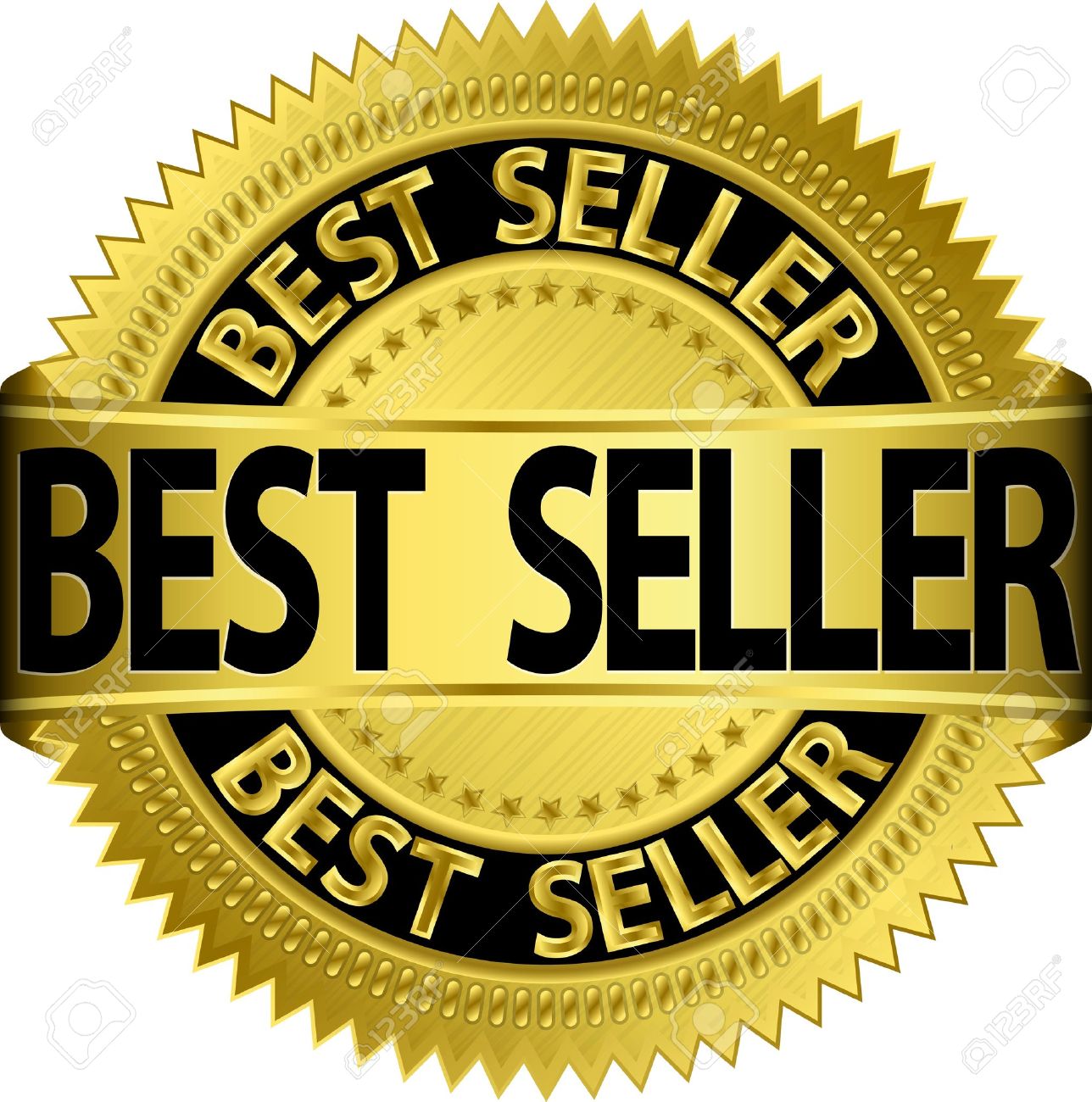 Best seller golden label, illustration Stock Vector - 15922817